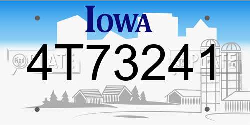 4T73241 Iowa License Plate