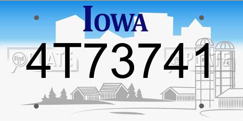 4T73741 Iowa License Plate