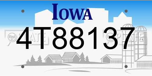 4T88137 Iowa License Plate