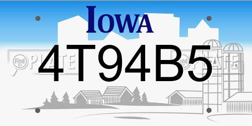 4T94B5 Iowa License Plate