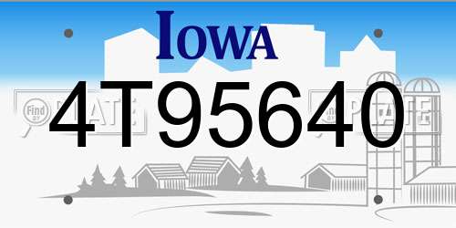 4T95640 Iowa License Plate