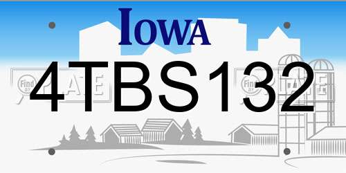 4TBS132 Iowa License Plate