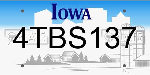 4TBS137 Iowa License Plate