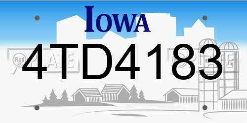 4TD4183 Iowa License Plate