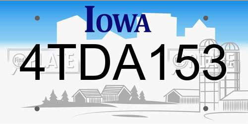 4TDA153 Iowa License Plate