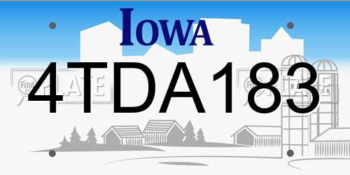 4TDA183 Iowa License Plate