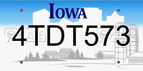 4TDT573 Iowa License Plate