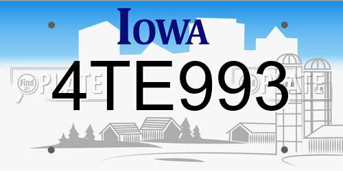 4TE993 Iowa License Plate