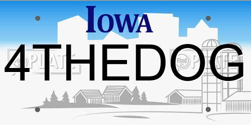 4THEDOG Iowa License Plate