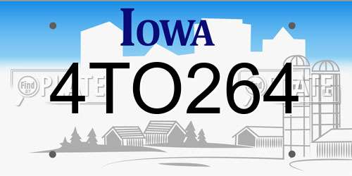 4TO264 Iowa License Plate