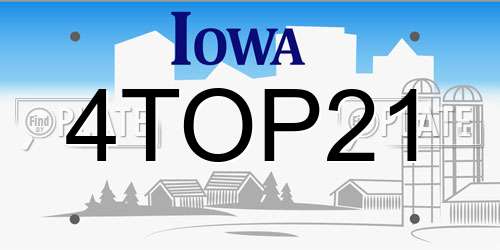 4TOP21 Iowa License Plate