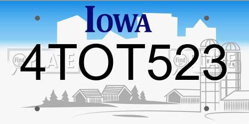 4TOT523 Iowa License Plate