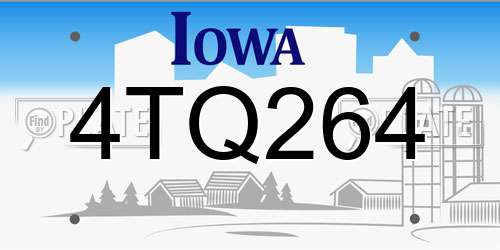 4TQ264 Iowa License Plate