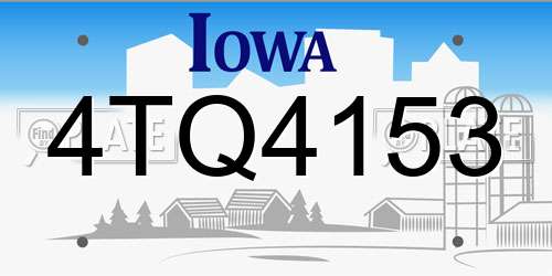 4TQ4153 Iowa License Plate