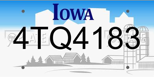 4TQ4183 Iowa License Plate