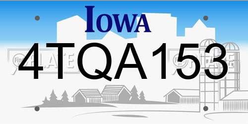 4TQA153 Iowa License Plate