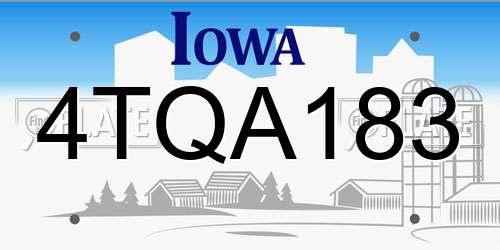 4TQA183 Iowa License Plate