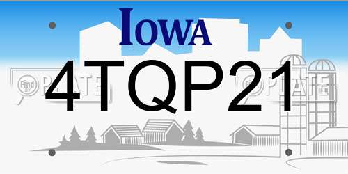 4TQP21 Iowa License Plate