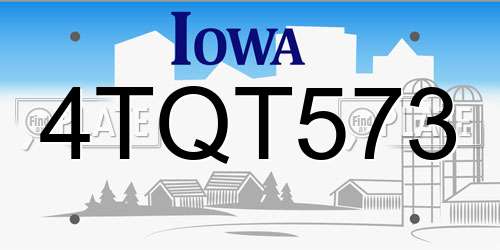4TQT573 Iowa License Plate