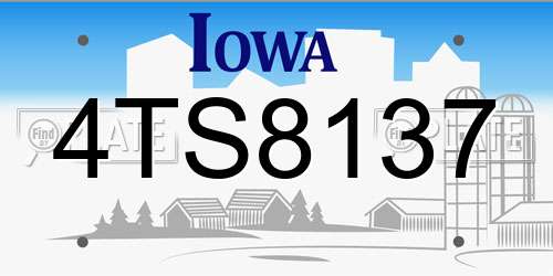 4TS8137 Iowa License Plate
