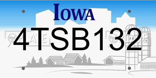 4TSB132 Iowa License Plate