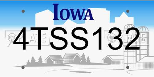 4TSS132 Iowa License Plate