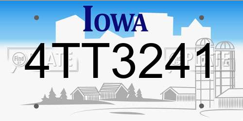 4TT3241 Iowa License Plate