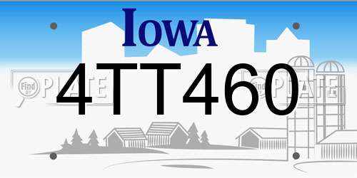 4TT460 Iowa License Plate