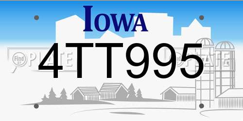 4TT995 Iowa License Plate
