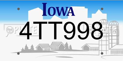 4TT998 Iowa License Plate