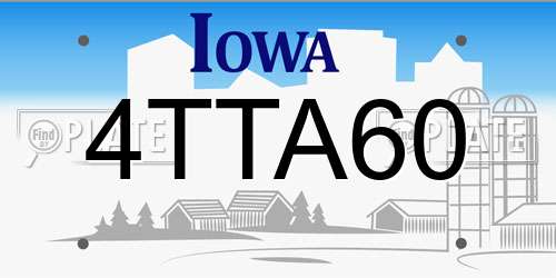 4TTA60 Iowa License Plate