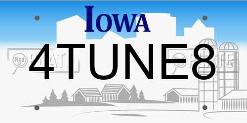 4TUNE8 Iowa License Plate
