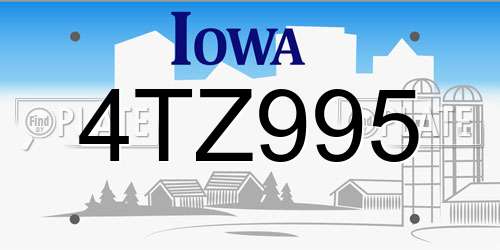 4TZ995 Iowa License Plate