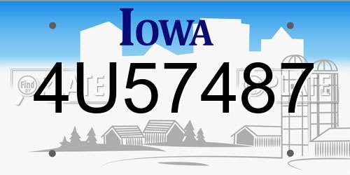4U57487 Iowa License Plate