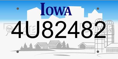 4U82482 Iowa License Plate