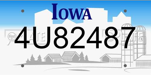 4U82487 Iowa License Plate