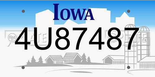 4U87487 Iowa License Plate