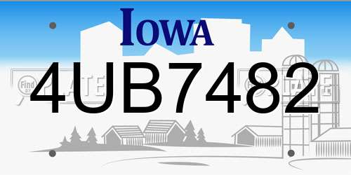 4UB7482 Iowa License Plate