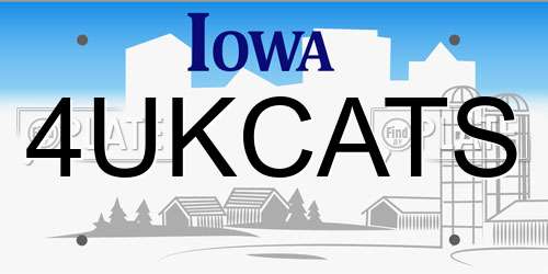 4UKCATS Iowa License Plate