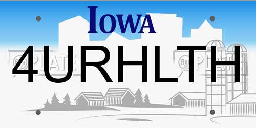 4URHLTH Iowa License Plate