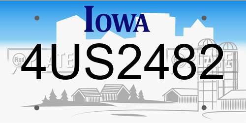 4US2482 Iowa License Plate