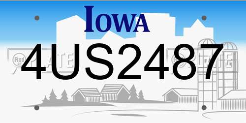 4US2487 Iowa License Plate