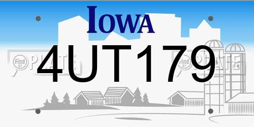 4UT179 Iowa License Plate