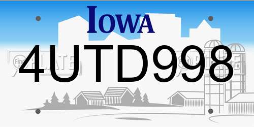 4UTD998 Iowa License Plate