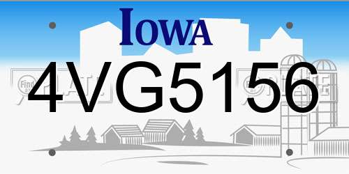 4VG5156 Iowa License Plate