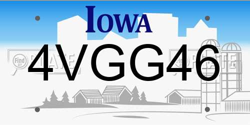 4VGG46 Iowa License Plate