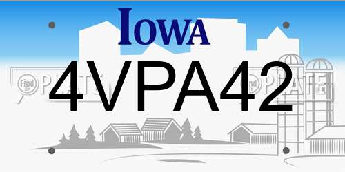 4VPA42 Iowa License Plate