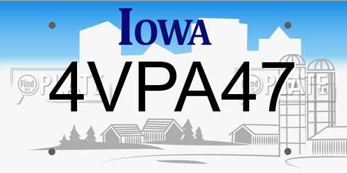4VPA47 Iowa License Plate