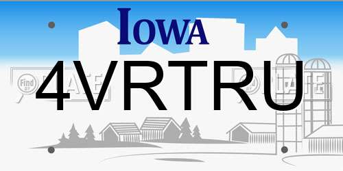 4VRTRU Iowa License Plate