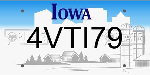 4VTI79 Iowa License Plate